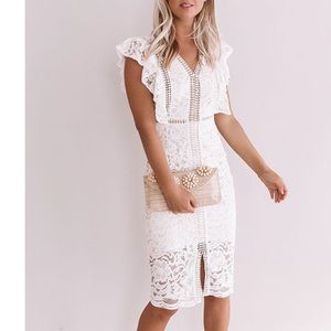 Impressions boutique white midi dress